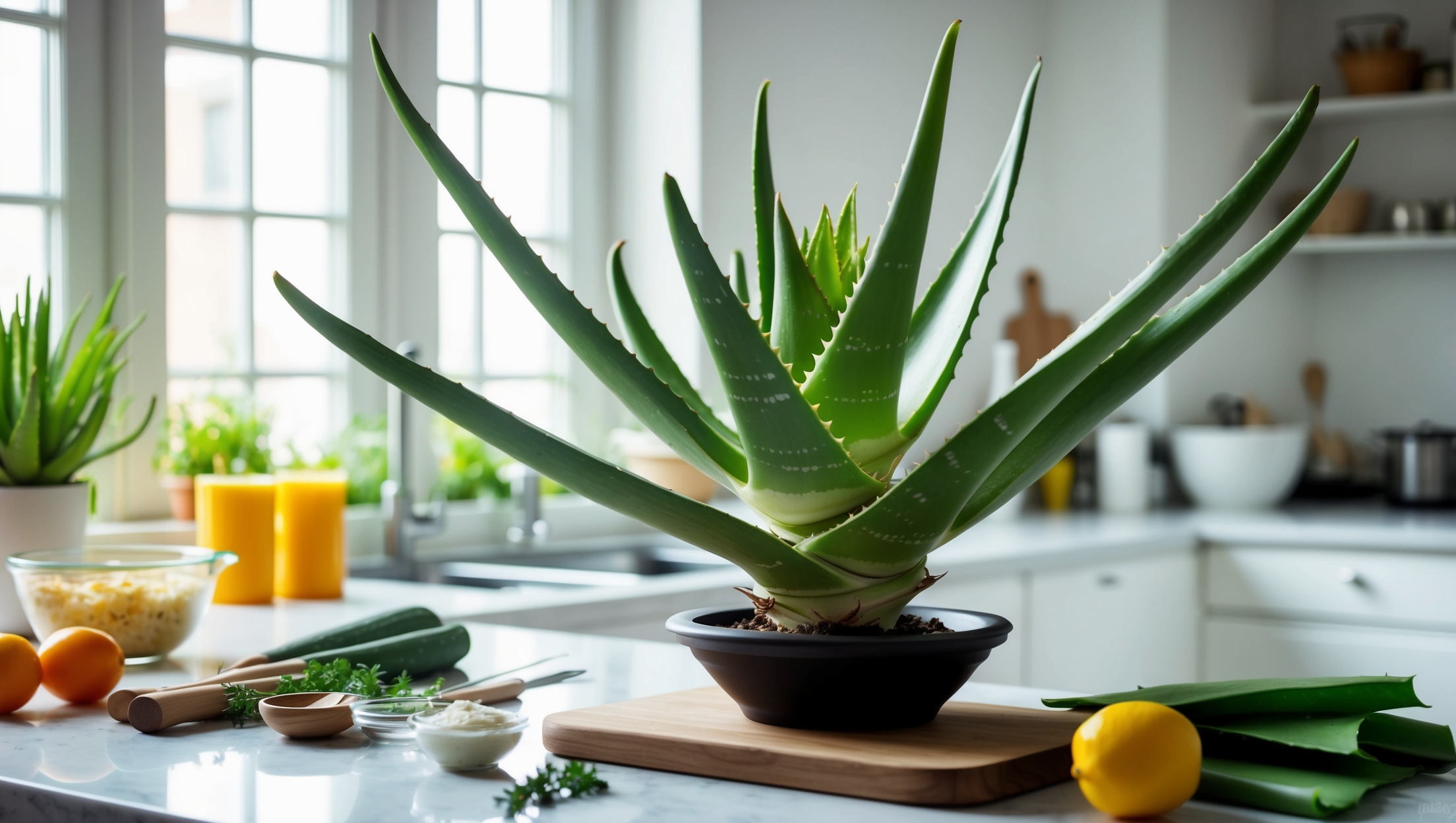Aloe Vera in a Kitchen Setting