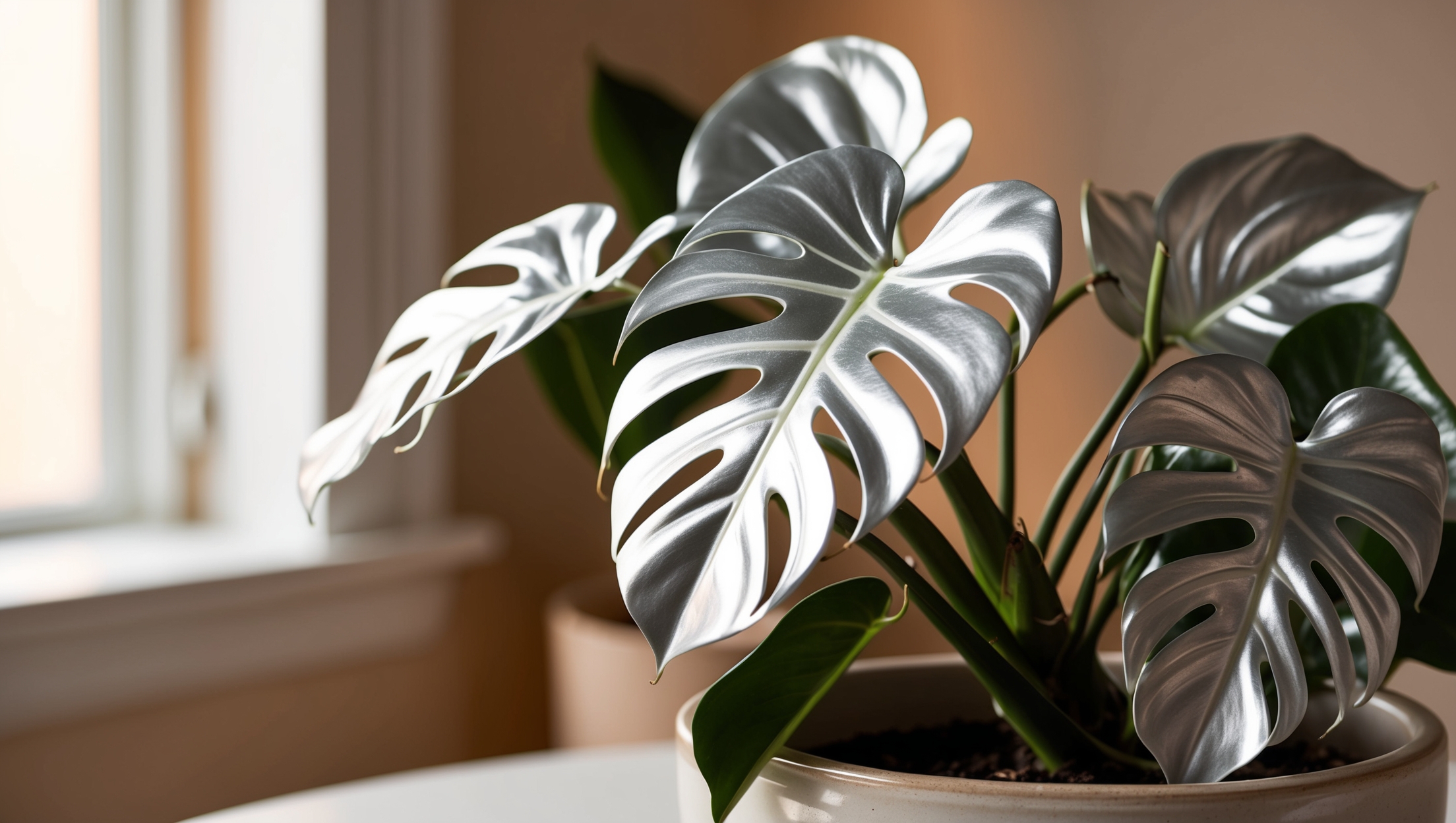 Silver Philodendron Overlooking a Window