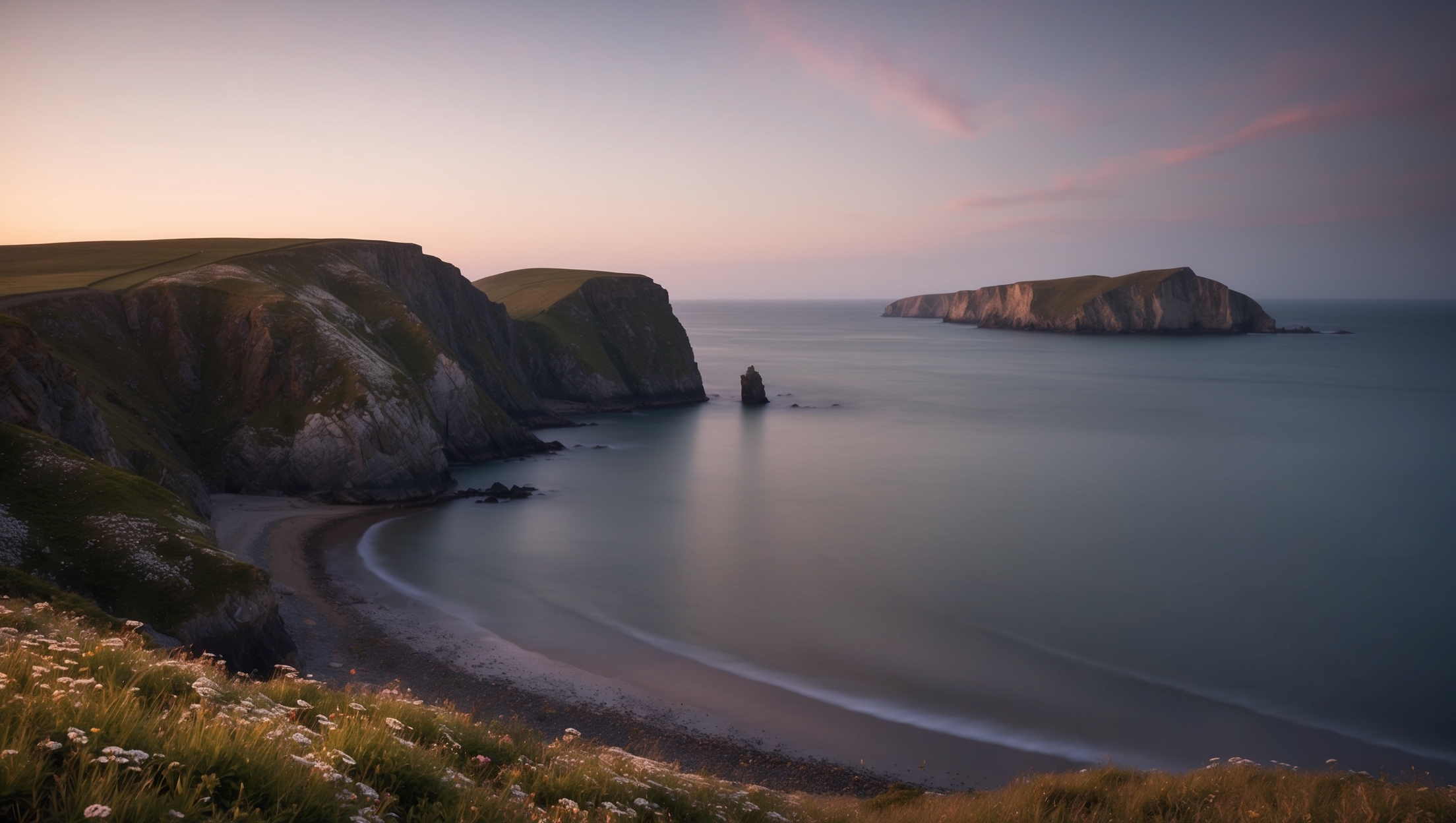 Idyllic coastal scene