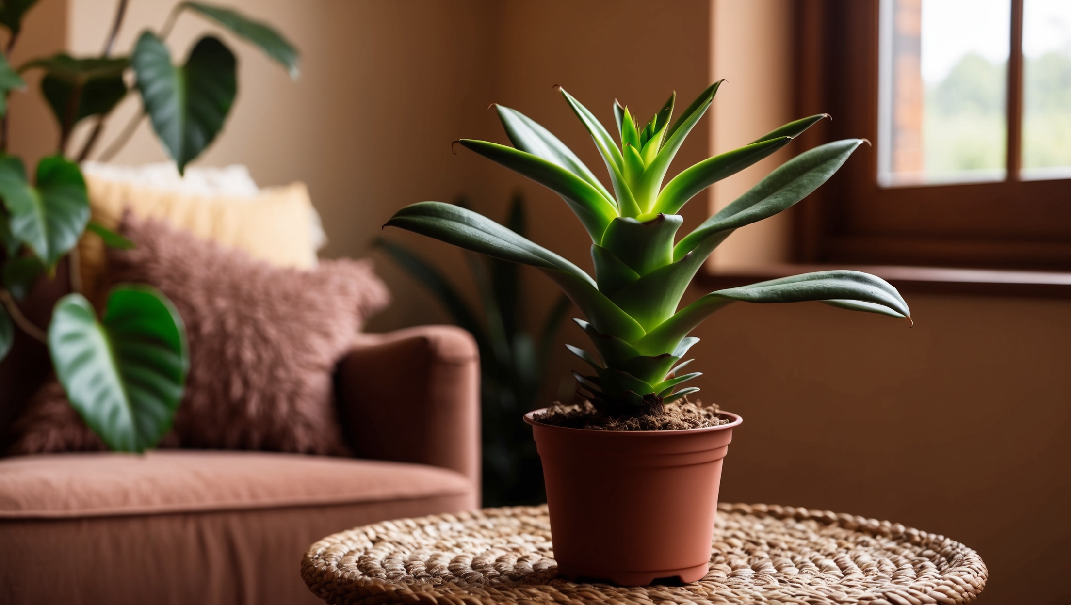 Bromeliad plant thriving in an indoor setting