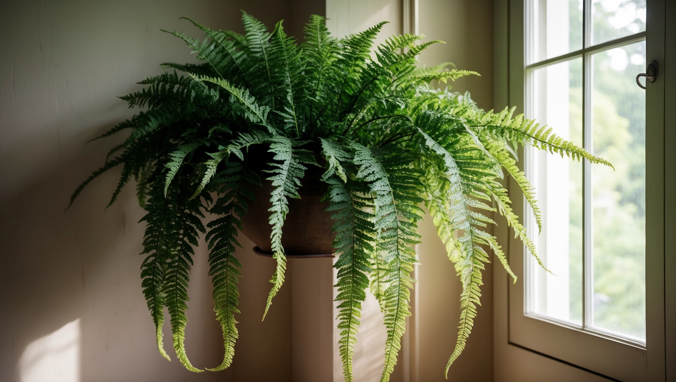 fern gracefully basking in indirect light