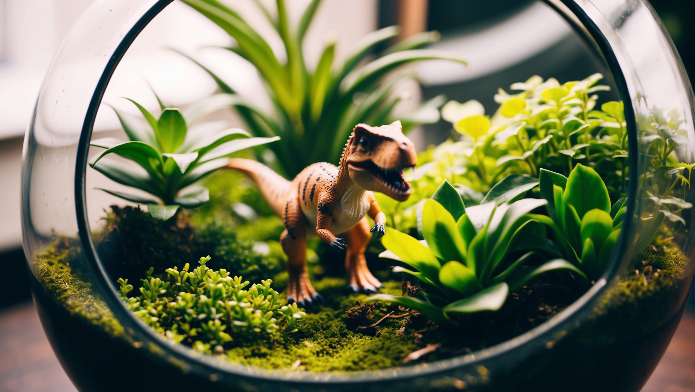 Terrarium with small plants